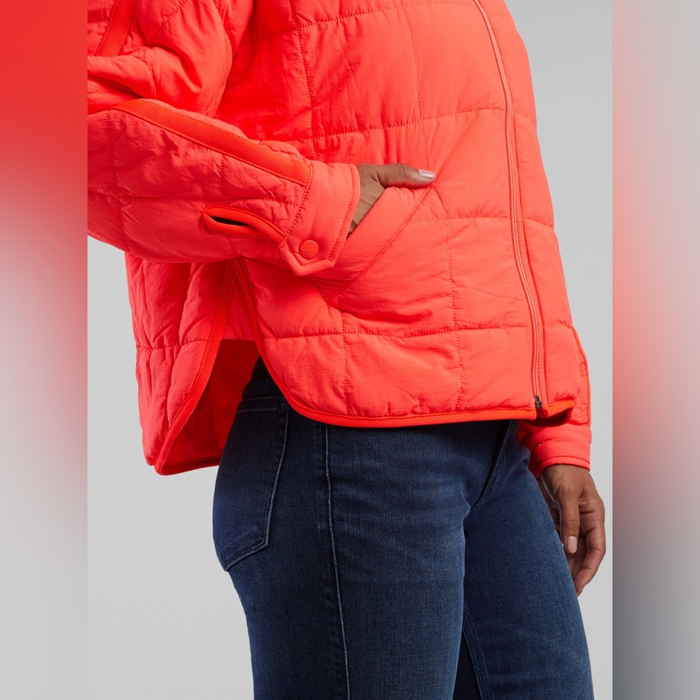 3241. FREE PEOPLE Pippa Puffer Jacket in Hot Watermelon NWT $198 - Picture 3 of 7